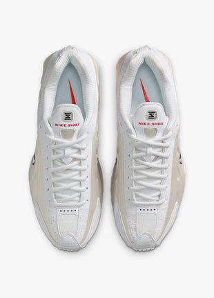 Nike Shox R4 Women's Running Shoes Low-Top Casual Comfort Breathable Wear-Resistant Support White Sail Crimson AR3565-103 PlatiNum