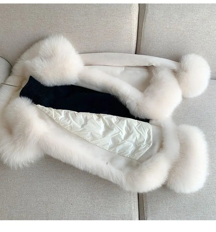 2026 Winter New Faux Fur Jacket Women's Overcoat Fashion Loose Thickened Warm Parker Coat Women's Down Jacket Outwear Casaco