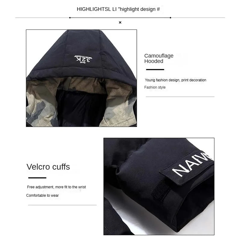 2025 Outdoor Warm Thick Jacket and Tactical Pants, Winter Windproof, Cold-resistant, Warm Fishing, Cycling, Skiing, Clothing