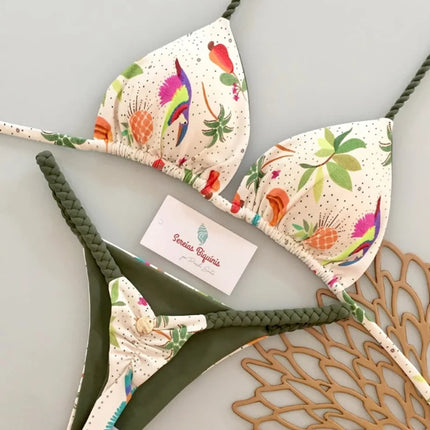 Micro Bikini 2026 Push Up Women's Sexy Brazilian Swimsuits Thong Bikini Set Print Biquini Summer Beachwear