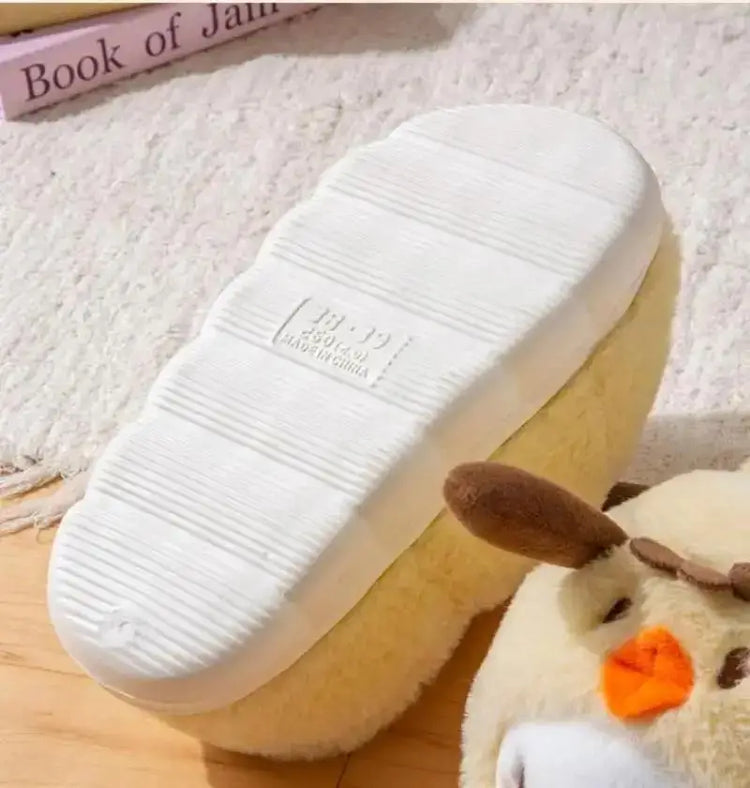 Anime Winter Plush Slippers Kuromi Hello Kitty Cinnamoroll Sanrioed Kawaii Cartoon Cute Indoor Thicken Warm Home Slippers