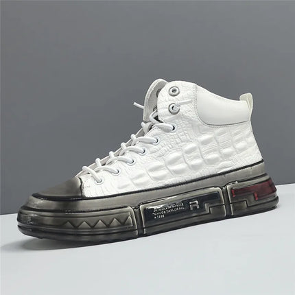 New Designers Genuine Leather Alligator Pattern All Match Sneaker For Men Casual Shoes Flats Walking Footwear Zapatos Hombre