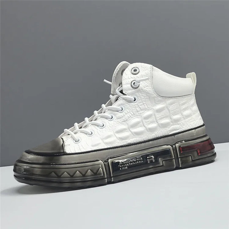 New Designers Genuine Leather Alligator Pattern All Match Sneaker For Men Casual Shoes Flats Walking Footwear Zapatos Hombre