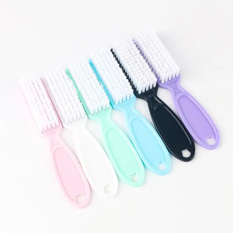Cleaning Nail Brushes Transparent Long Handle Soft Remove Dust Nail Brushes Multifunctional Five Color Manicure Pedicure Tools