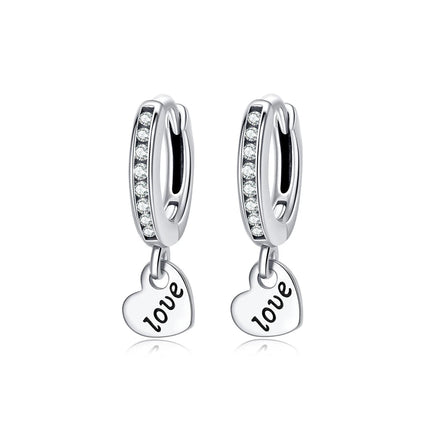 Orecchini Originali in Argento Sterling 925, Modello 2026, a Perno e a Cerchio con Cristalli, per Donna, in Oro Rosa, con Corona, Cuore, Infinito, Ape, Gioielli platinumshop