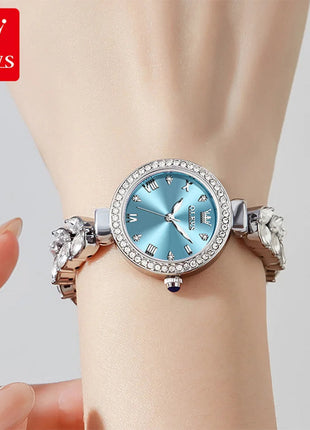 OLEVS 9971 orologio al quarzo per donna scala romana abito elegante orologio da donna moda impermeabile luminoso orologio a mano di lusso originale platinumshop