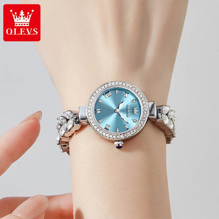 OLEVS 9971 orologio al quarzo per donna scala romana abito elegante orologio da donna moda impermeabile luminoso orologio a mano di lusso originale platinumshop