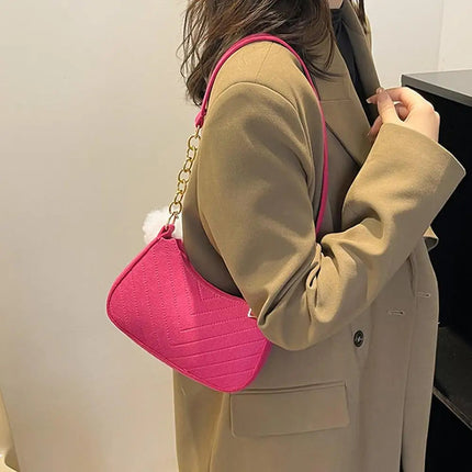 Mini Women Shoulder Bags Fashion Felt Women's Bag Design Advanced Underarm Handbags Mini Saddle Bag PlatiNum
