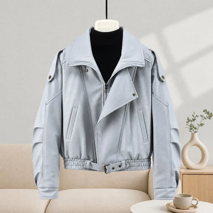 New Parkas Women Leather Jacket Big Fur Collar Tooling Cotton Jacket 2026 Winter Thicke Warm Cotton Padded Coat Female Outerwear