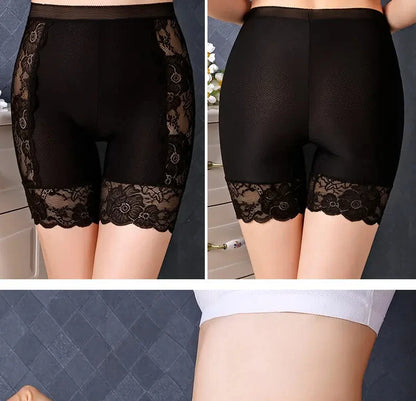 Plus Size Safety Short Pants Women Seamless Under Skirt Boxers For Women Sexy Lace Anti Chafing Boyshort Panties Underwear