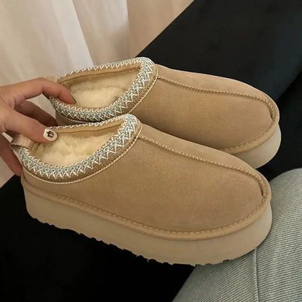 Tasman Winter Warm Wool Women's Tazz Classic Ultra Mini Slippers Thin Sole Genuine Leather And Fur Snow Boots