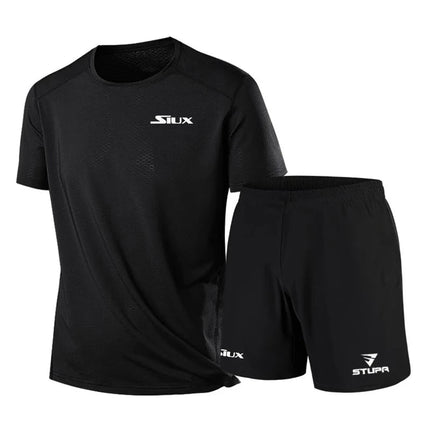 Abbigliamento sportivo da uomo di marca Casual di moda estiva camicia traspirante ad asciugatura rapida, pantaloncini, Set di due pezzi di nuovi vestiti da allenamento per il Tennis platinumshop