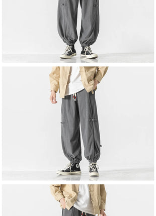 Pantaloni da uomo caldi di vendita autunno stile cinese pantaloni larghi larghi vintage moda uomo pantaloni lanterna con coulisse Harajuku solidi