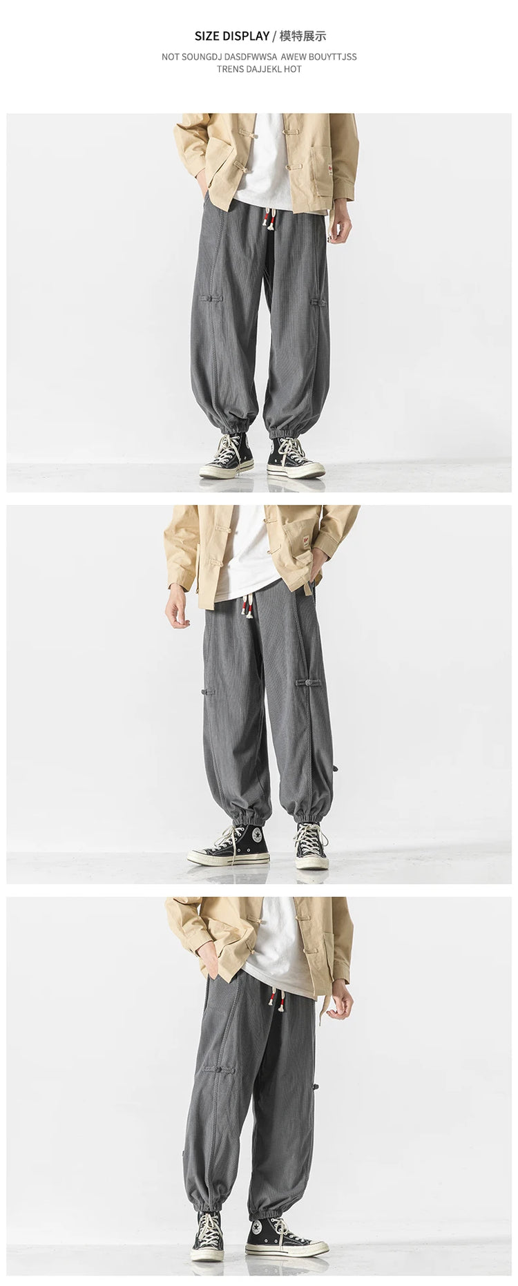 Pantaloni da uomo caldi di vendita autunno stile cinese pantaloni larghi larghi vintage moda uomo pantaloni lanterna con coulisse Harajuku solidi