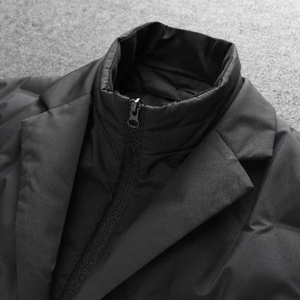 Minglu Autumn Winter White Duck Down Men's Jackets High Quality Solid Color Detachable Collar Single Breasted Male Coats 4XL