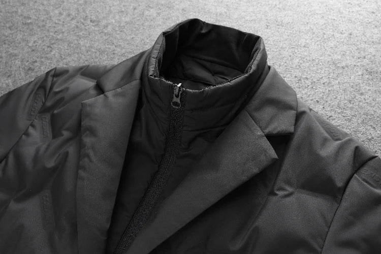 Minglu Autumn Winter White Duck Down Men's Jackets High Quality Solid Color Detachable Collar Single Breasted Male Coats 4XL