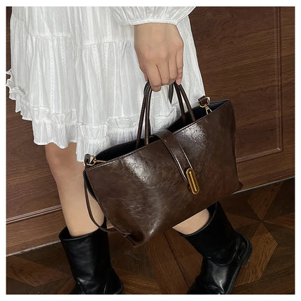 Borsa a Tracolla Grande Capacità da Donna, Nuova Borsa a Mano da Donna di Alta Qualità con Texture, Borsa Grande da Ragazza, Nuova Borsa Versatile da Pendolare con Lettere, Borsa a Tracolla Singola alla Moda, Borsa a Spalla