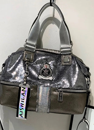 Large Capacity Handbag Female 2024 New Trend High-Grade Fashion Sequins Messenger Bag Luxury Designer Casual Tote Shoulder Bags PlatiNum