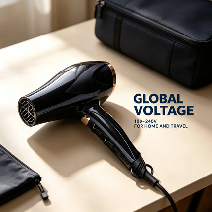 Professional Negative Ions Hair Dryer 2200W 100‑240V Multi Speed Temperature Control Blow Dryer With Concentrator Nozzle For Salon Home Use