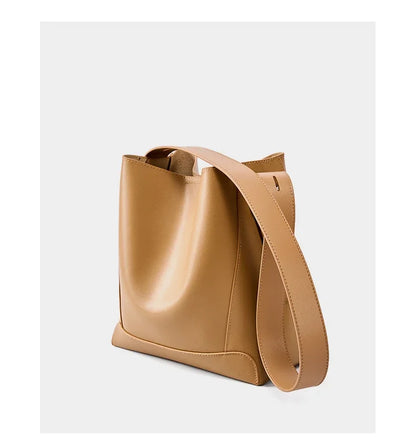 100% Genuine Leather Women Shoulder Bag Large Capacity Cowhide Bucket Bags Fashion Casual Female Crossobdy Bag 2391