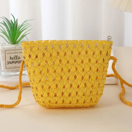 Fashionable Shell-Shaped Straw Bag, Handmade, Summer Beach Bag, Shoulder Bags for Children