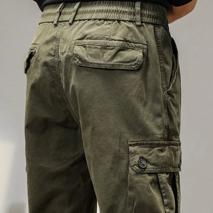 2023 New Multi-Pockets Spring Summer Cargo Pants Men Streetwear Zipper Leg Skinny Work Joggers Cotton Casual Tactical Trousers
