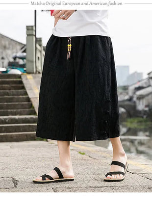 Pantaloni da samurai giapponesi Kimono da uomo Pantaloni casual in cotone retrò da uomo Pantaloni larghi casual Hip Hop Harajuku di alta qualità da uomo