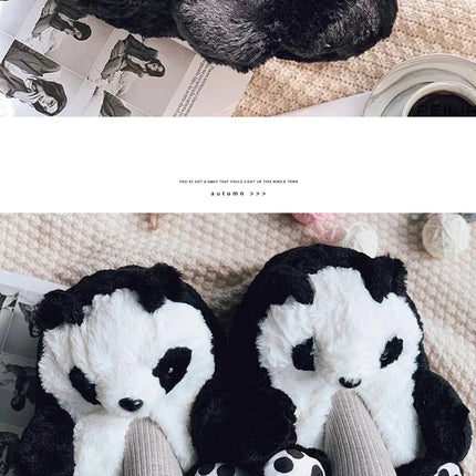 Cute Teddy Bear Plush Winter Slippers, Wrapped Heel Funny Indoor Floor Shoes, Women Gift, Warm Soft Cartoon Fluffy Animal Slippe