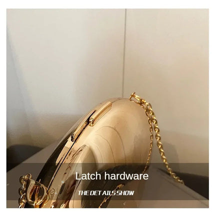 Designer Acrylic Shell Shape Clutch Bag Gold Silver Women Evening Party Bag Cute Shiny Metal Shoulder Crossbody Bags Small Purse PlatiNum