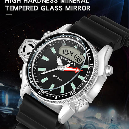 SANDA Sport orologio digitale al quarzo da uomo orologi subacquei creativi orologio da uomo con allarme impermeabile orologio con doppio Display Relogio Masculino platinumshop