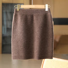 TLOML Autumn Winter New Chic Women's 100% Merino Wool Mini Skirt Preppy Style Cashmere Knitted Skirt Soft Warm Basics Mini Skirt PlatiNum