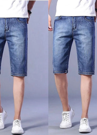 2025 New Blue Fashion Design Jeans da uomo Slim Fit Jeans corti da uomo dritti Pantaloncini estivi J