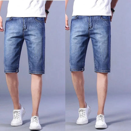 2025 New Blue Fashion Design Jeans da uomo Slim Fit Jeans corti da uomo dritti Pantaloncini estivi Jeans Jeans da uomo elasticizzati
