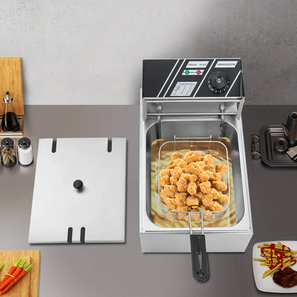 EF-81 220V 2500W Euro Plug 6L Singolo Cilindro Forno per Alimenti Commerciale Friggitrice Per Fare Patatine Pollo Fritto Pollo