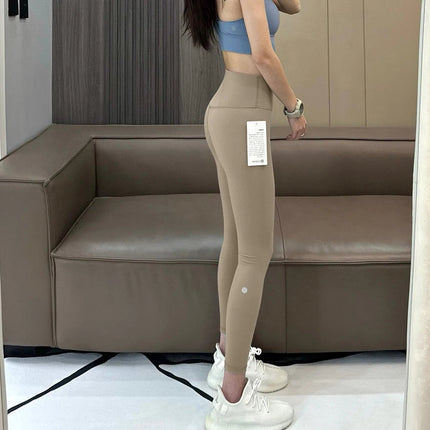 AL Women's High-Waist Airlift Yoga Leggings - Solid Color Tight Workout Pants for Pilates, Exercise & Street Style PlatiNum