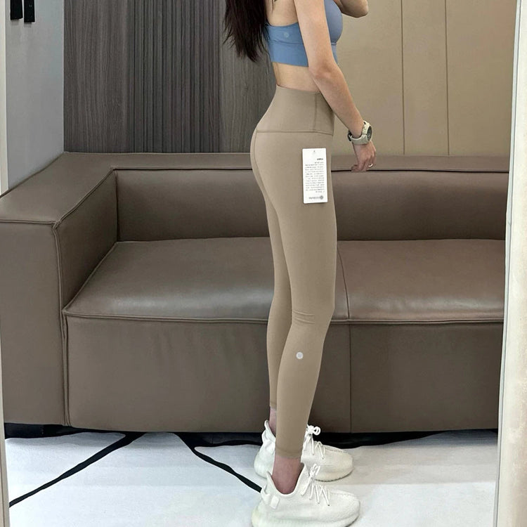 AL Women's High-Waist Airlift Yoga Leggings - Solid Color Tight Workout Pants for Pilates, Exercise & Street Style PlatiNum