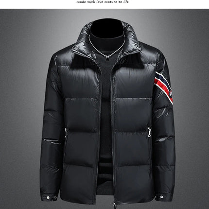 New Men's Short Down Jacket Korean Style Trendy stand collar Winter Coat Fashionable Stylish Warm Puffer Jacket