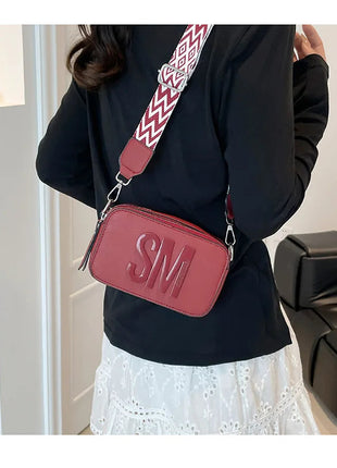 Cross-Border Style Camera Bag Fashionable Retro Women's Shoulder Slant Bag Small Square Bag Street Trend PU Material PlatiNum