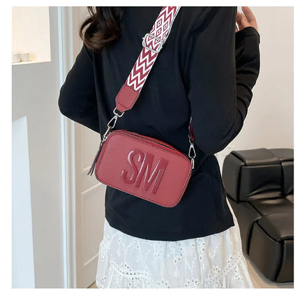 Cross-Border Style Camera Bag Fashionable Retro Women's Shoulder Slant Bag Small Square Bag Street Trend PU Material PlatiNum