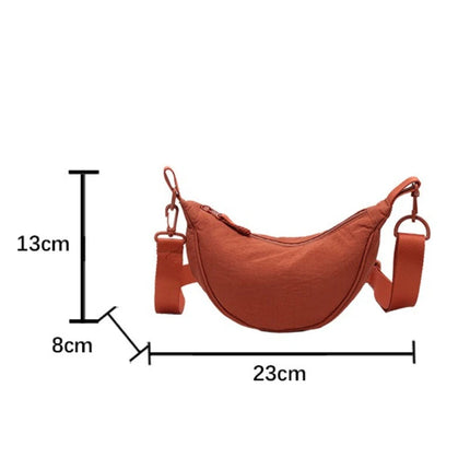 Simple Design Women's Messenger Bag Fashion Ladies Nylon Hobos Small Shoulder Bags Vintage Female Girls Purse Cloth Handbags PlatiNum