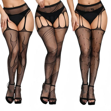 1/3 pezzi collant a rete sexy calze autoreggenti calze autoreggenti per le donne reggicalze calze scava fuori modello collant