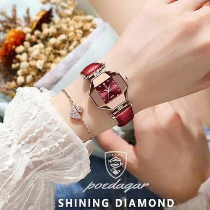 POEDAGAR Orologio da donna di alta qualità Orologi al quarzo in pelle impermeabile per donna Orologio da polso da donna casual di moda di lusso regalo Reloj platinumshop