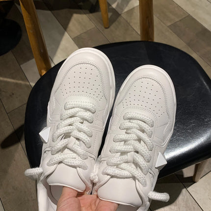 5CM Women's Large Rivet Loafers Shoes Lace-up Comfortable Shoes Fashion Outdoor Multifunctional Sports Shoes Toe Layer Cowhide