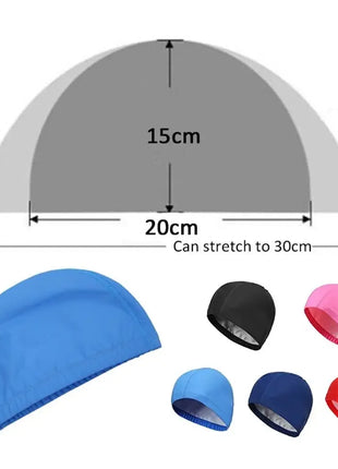 Nuovo Cappello da Nuoto Impermeabile 2025 in Tessuto PU per Adulti/Bambini, Protezione Orecchie, Tinta Unita