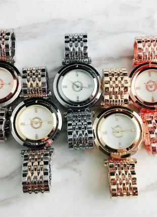 Orologio da Polso Semplice ed Elegante Automatico al Quarzo in Acciaio Inossidabile per Donna Montre Homme Relogio Feminino platinumshop