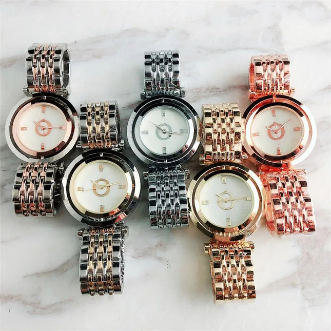 Orologio da Polso Semplice ed Elegante Automatico al Quarzo in Acciaio Inossidabile per Donna Montre Homme Relogio Feminino platinumshop