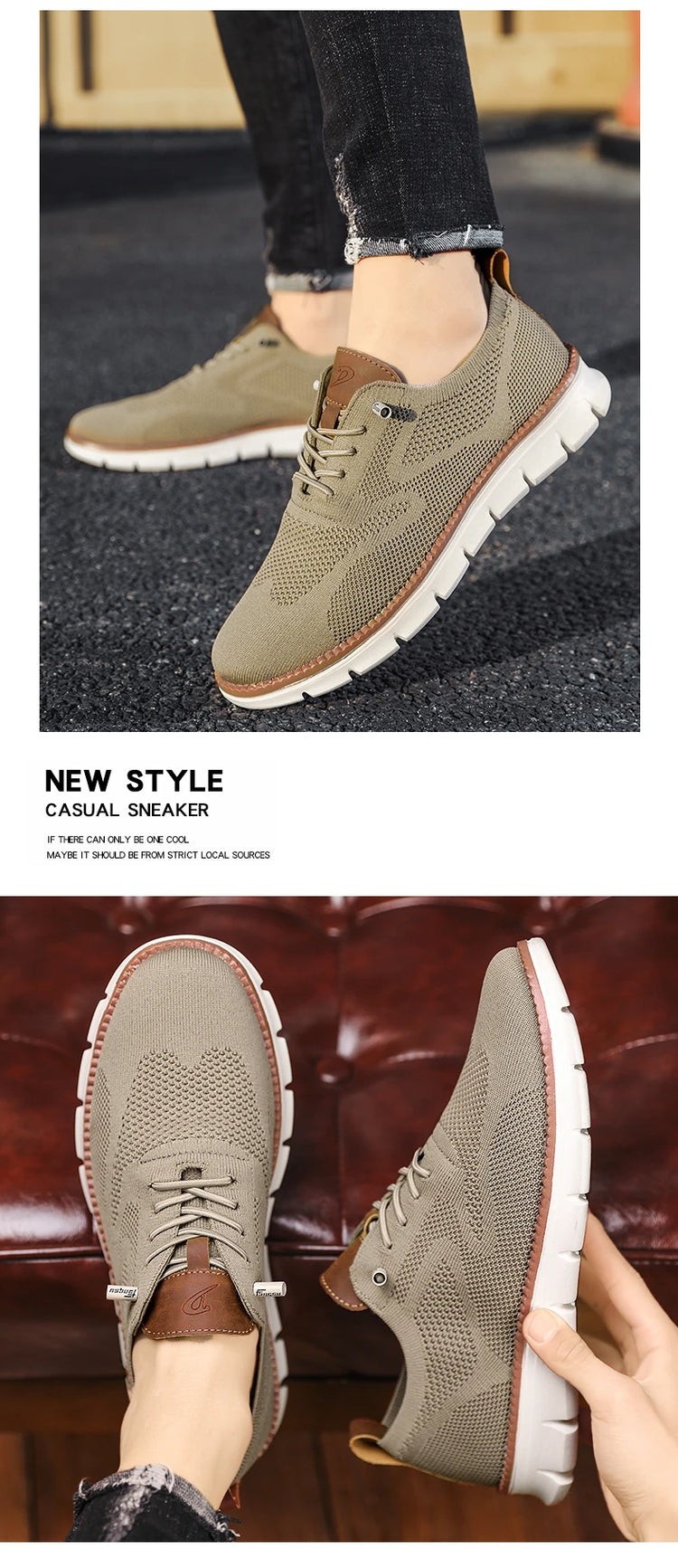 Scarpe Eleganti Casual da Uomo, Sneakers da Passeggio alla Moda, Oxford in Rete per il Lavoro, Leggere con Suola Morbida