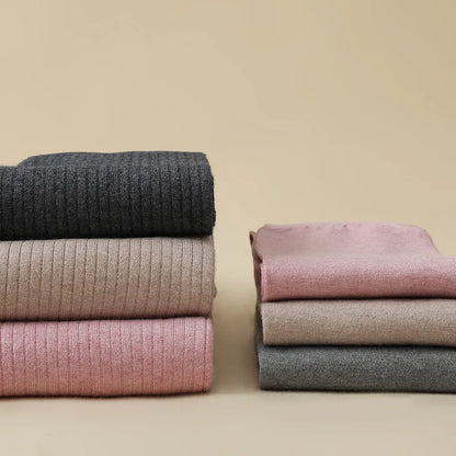 Adult Winter Thermal Thickened High-Waist Wool Leggings Pure Wool Base Layer Knit Pants Thigh-High Tights for Autumn