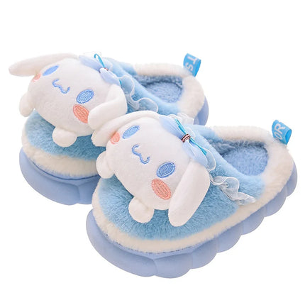 Winter Family Plush Slippers, Parent-Child Match Cartoon Indoor Home Shoes, Cozy Cotton-Lined Non-Slip Slides for All Ages
