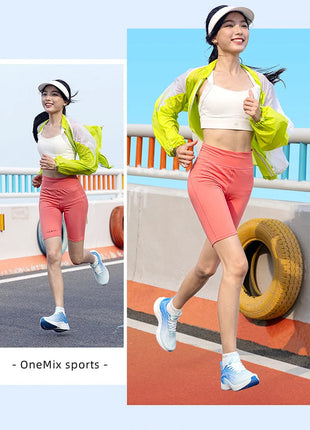 Onemix 2025 nuove scarpe da corsa veloci traspiranti uomo maratona sport casual scarpe sportive da donna uomo leggero corda per saltare all'aperto fitness PlatiNum